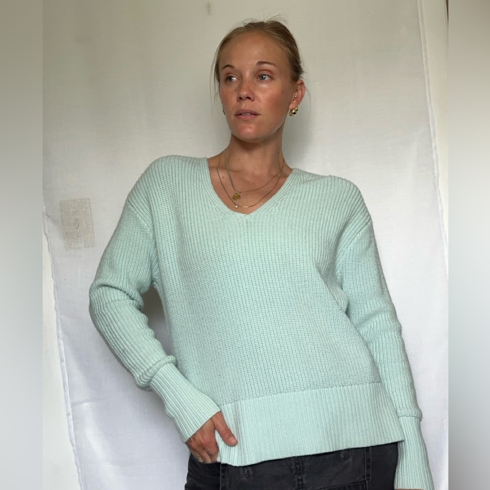 Lululemon Mint Green V-Neck Sweater